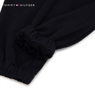 TOMMY HILFIGER【龙年系列】 24早春童装男女纯棉刺绣束脚运动卫裤2412093 黑色654 M/150cm