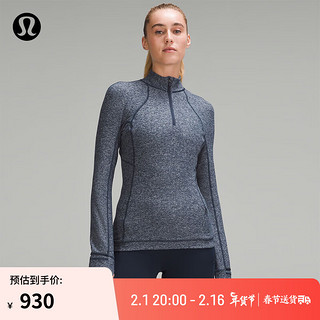 lululemon丨It's Rulu™ 女士跑步半拉链衫 LW3GOZS 深蓝色 0