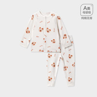 棉花堂（cottontown）棉花堂儿童内衣套装秋衣秋裤1-6岁纯棉婴儿衣服宝宝对襟睡衣春秋 英熊连萌 110cm