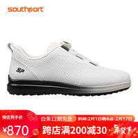 秀仕宝(Southport)高尔夫球鞋 男士秋冬防水运动鞋子 透气耐磨旋钮鞋带防滑缓震 白黑 42码