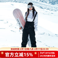 DOOK SNOW2023新潮滑雪裤女男单板双板防风防水保暖大码耐磨背带雪裤 605工装裤黑色(女） S