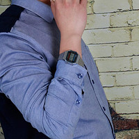 CASIO 卡西欧 手表男指针系列潮流复古休闲时尚方形防水石英男士手表
