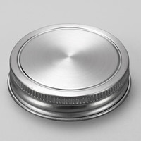 派品龙(PAIPINLONG) 304不锈钢公鸡杯盖子不生锈杯盖带孔瓶盖梅森杯罐 把手杯通用盖 标口70#无孔1个
