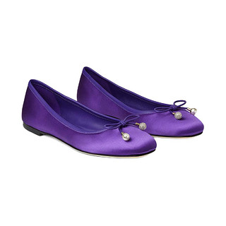 JIMMY CHOO 周仰杰 ELME FLAT系列 女士平底单鞋 J000165771 紫色 36.5