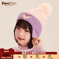 PawinPaw卡通小熊童装20男女童帽子儿童帽可爱针织帽 粉色/25 046