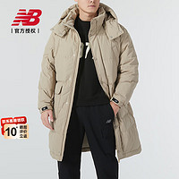 NEW BALANCEnb羽绒服男 23冬季运动服保暖防风休闲宽松连帽长款外套 NPD4E241-LBE/运动休闲/保暖舒适 L(175/96A)