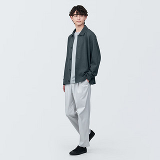 无印良品（MUJI）男式 双层织 衬衫式开衫 外套 AB1MGA4S 深藏青色 XL(180/104A)