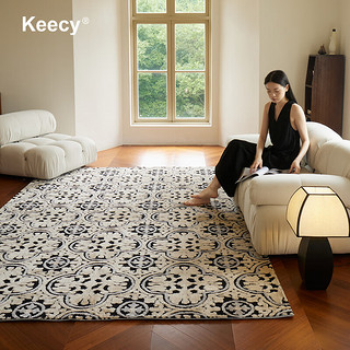 Keecy中古地毯客厅法式复古沙发茶几毯家用地垫高级感2*3m 200*300CM(适合3人或L沙发）