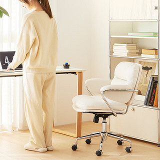 联丰E-211面包小皮椅学习椅家用电脑椅舒适久坐卧室柔软书桌椅休闲椅