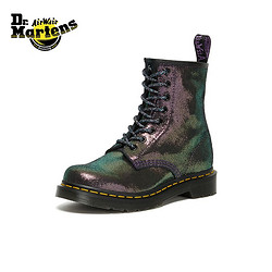 Dr.Martens 马汀博士 马丁（DR.MARTENS）1460 经典简约流行幻彩时尚拼色女款8孔马丁靴 紫/金色 36