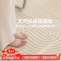布迪思 BUDISI3D立体机织硅藻丝防水地毯客厅卧室书房奶油风轻奢高级感大面积 SW-030-07 300*400CM