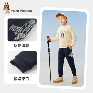 暇步士（Hush Puppies）童装儿童冬装裤子男童冬季男大童简约一体绒长裤 藏蓝（B款） 155cm(偏大半码)