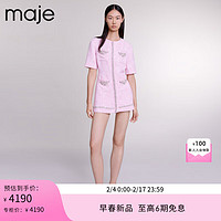 Maje【新春胶囊系列】2024早春女装法式花呢连体裤MFPCO00317 浅桃红 T34