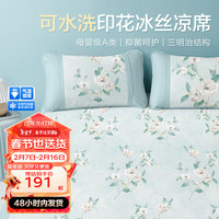 博洋（BEYOND）博洋家纺凉席冰丝席床上用品抗菌升级软席子可水洗防滑绑带双人席 秘夏（A类） 150*200cm