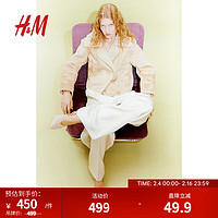 H&M女装短外套泰迪绒衬里外套1213447 浅米色 155/76A