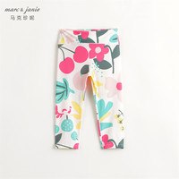 MARC&JANIE马克珍妮女童弹力运动打底瑜伽裤儿童裤子2024年春装240291 花与果 120cm
