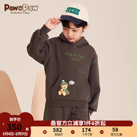 PawinPaw卡通小熊童装20男童卫衣儿童加绒套装 炭灰色/60 120