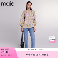 Maje2024早春女装时尚休闲设计感印花长袖衬衫上衣MFPTO00969 多色 T1