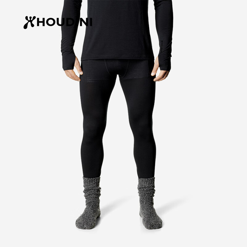 HOUDINI胡丁尼 Desoli Light Tights 迪索丽 男款户外美利奴羊毛紧身裤 True Black（纯净黑、黑色） S