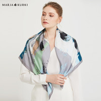 玛丽亚古琦玛丽亚.古琦(MARJAKURKI)新年大方巾欧美风法国水墨风优雅桑蚕丝丝巾女礼盒装幸福的行者1II120044绿色