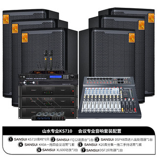 山水（SANSUI）KS710专业大型舞台会议室音响套装ktv唱歌家庭影院音箱全套带手持会议麦克风10英寸低音 10吋会议套装+会议麦*1套+话筒