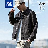 唐狮 TONLION牛仔外套男2024春季牛仔衣黑色户外休闲高级春秋男夹克潮 碳黑 L