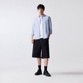 杰克·琼斯（JACK&JONES）春夏男士简约商务风纯色男友休闲舒适潮流白色衬衫224131001 D39氙气蓝 常规 D39氙气蓝 165/88A/XS