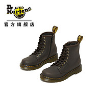 Dr.Martens 马丁（DR.MARTENS）1460 J 舒适流行侧拉链软皮平底儿童8孔马丁靴 棕色 33