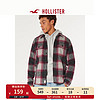 HOLLISTER 冬美式复古舒适保暖外套男  331688-1 黑色格纹 M