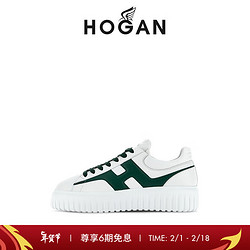 HOGAN H-STRIPES系列 男士低帮休闲鞋 HXM6450FE91 白/绿 42.5
