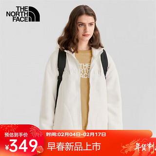 北面 抓绒衣女户外保暖厚羊羔绒外套7QSJ 白色/N3N  XL