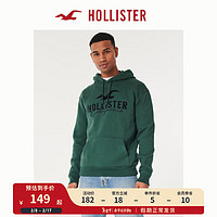 HOLLISTER秋冬百搭美式经典连帽套头卫衣 男装女装 354463-1 深绿色 M (180/100A)