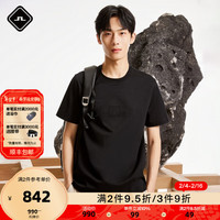 金林德伯格(J.Lindeberg)秋冬棉质透气休闲简约时尚圆领短袖T恤男524101002 RPR黑色 185/104A/XL