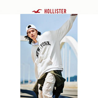 HOLLISTER 冬美式男女同款半高领抓绒卫衣运动衫 329574-1 乳白色 XL