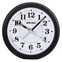 SEIKO 精工 日本精工SEIKO时尚静音扫秒式贪睡夜灯智慧光能小闹钟