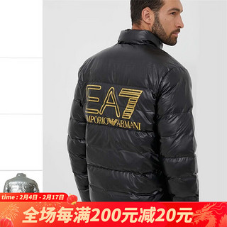 ARMANI/阿玛尼 EA7 男士秋冬季时尚加厚保暖棉夹克外套 6RPB02 PN3VZ 黑色 208 M
