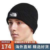 the North Face 【JD物流直达】美版LOGO男女防风保暖针织毛线帽Beanie JK3-黑色 One size