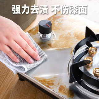 洋臣 钢丝抹布银丝抹布刷锅洗碗家用不掉丝厨房去污台面防油耐高温 10条装