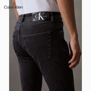Calvin Klein Jeans24春夏男士休闲黑色水洗弹力楔形锥形牛仔裤J325387 1BY-牛仔黑 28
