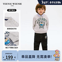 Teenie Weenie Kids小熊童装24春男女宝宝圆领印花套头卫衣 中灰色 110cm