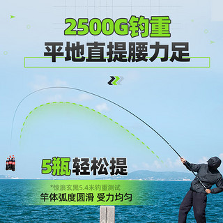 惊浪 5.4米玄黑二代28调超轻超硬5H野钓大综合竿台钓竿钓鱼竿鱼杆渔具