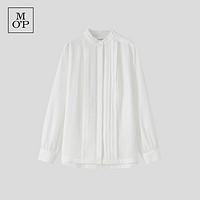 Marc O'Polo/MOP春季荷叶领风琴褶长袖衬衫女士 白色100 32/155