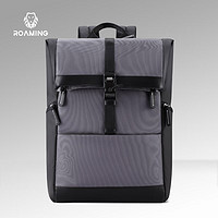 漫游 ROAMING简约双肩包旅行背包男士通勤书包大容量电脑包 灰色