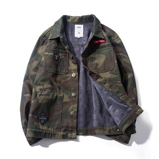 cruel street 玩爆街区 冬季加绒日系潮牌牛仔外套
