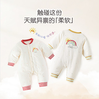 babylove 娃爱的蓓蓓 婴儿连体衣宝宝恒温薄夹棉保暖哈衣新生儿衣服棉服春装