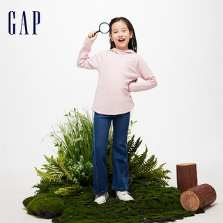 Gap 盖璞 女童2024春季天丝ICON肌理针织连帽卫衣套头上衣890211 粉色 130cm(S) 亚洲尺码