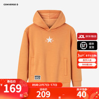 Converse 匡威童装男女童加绒连帽卫衣23冬季索罗娜拉毛绒布儿童保暖上衣 虎蛾桔 1