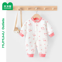 木木屋新生婴儿连体衣秋冬女宝保暖哈衣男宝加厚爬服睡衣2023
