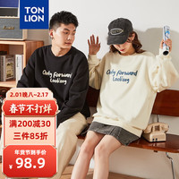 唐狮 TONLION印花圆领卫衣 女款/米白 M