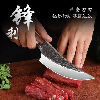 汀铃 锻打剔骨分割刀屠宰分割切牛羊肉刀具 【带刀套】锻打剔骨分割刀